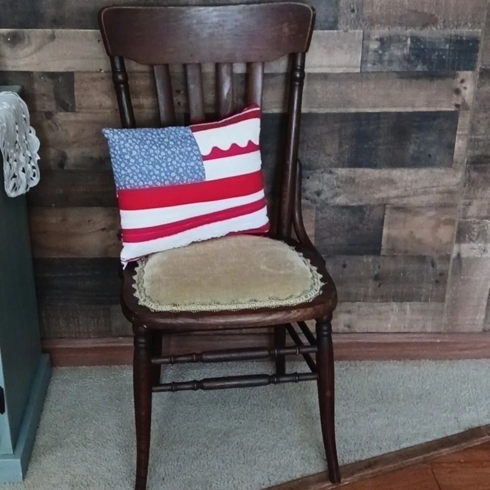 American Flag Inspired Red White and Blue Accent Pillow